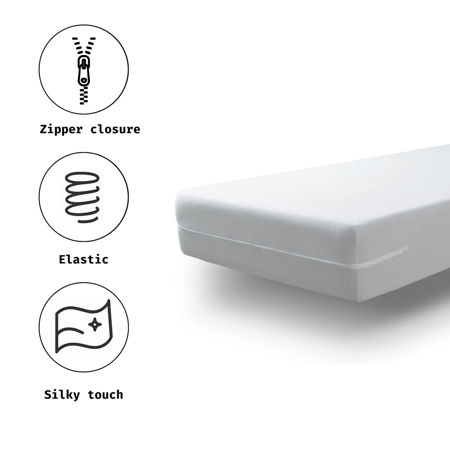 Tural Mattress Encasement 60x120cm Cot Size Silk Touch Zipped