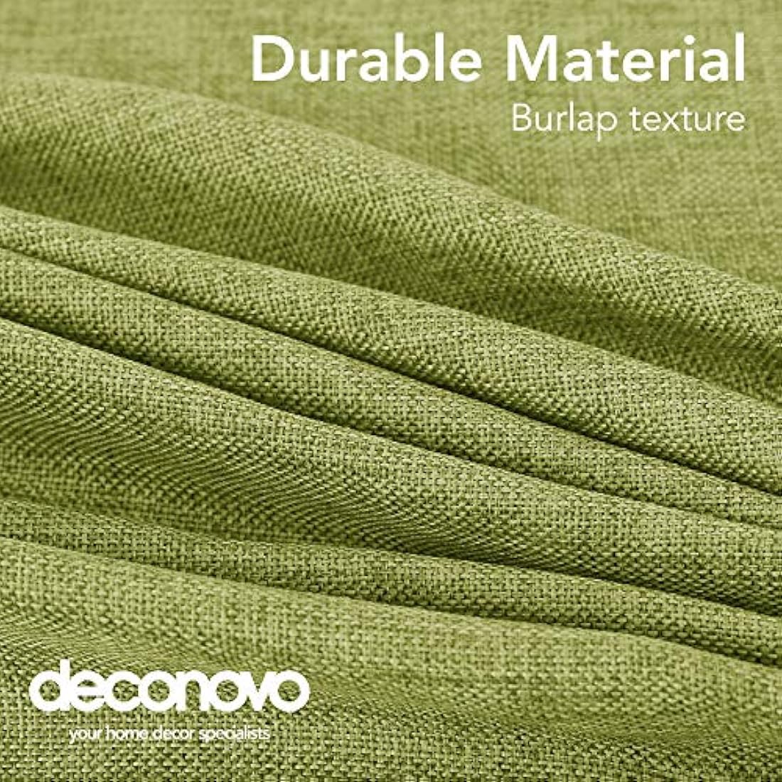 Deconovo Solid Color Faux Linen Rectangle Table Cloth Water Resistant Tablecloth for Kids 54x108in(137x274cm) Green
