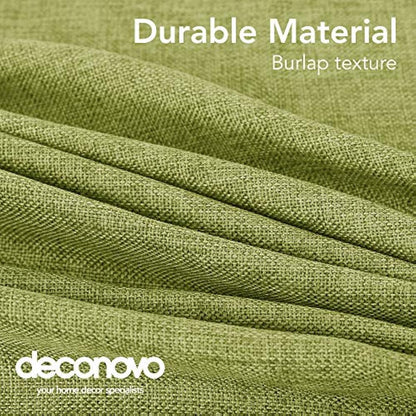 Deconovo Rectangle Fabric Table Cloth Faux Linen Table Cover Water Resistant Large Table Cloth for Garden Table 54x79in(137x200cm) Green