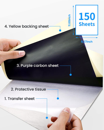 Phomemo Tattoo Transfer Paper - A4 Size Thermal Stencil Paper for Tattoo Transfer - DIY Tattoo Tracing Paper Compatible with M08F Printer & Tattoo