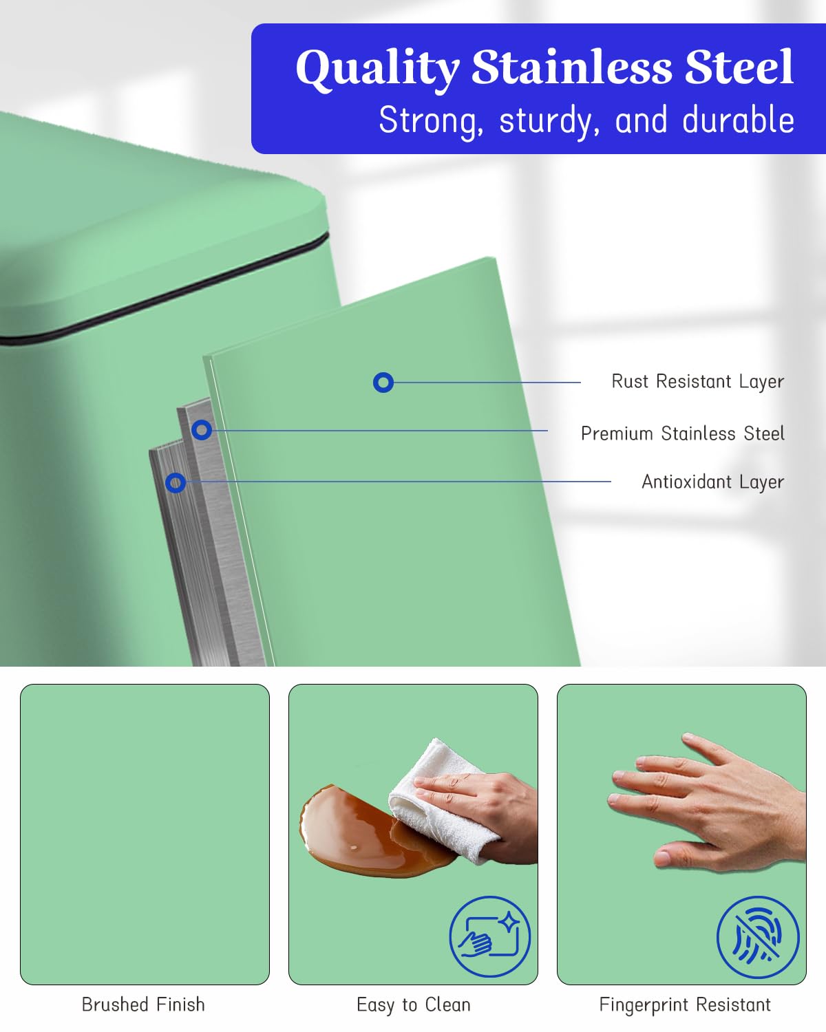 JM ·YIPENG Bathroom Bin with Lid, Small Kitchen Bin, Slim Bedroom Bin