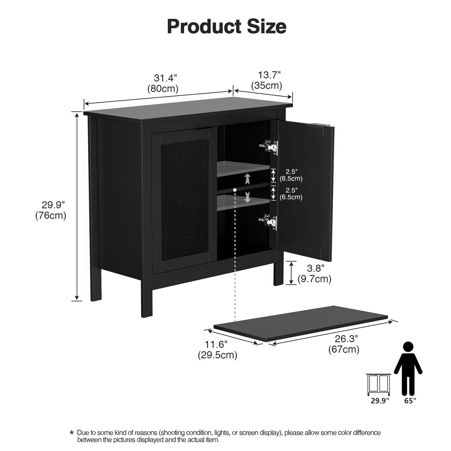 Skokliz Sideboard Storage Cabinet, Modern Kitchen Cupboard with Adjustable Shelf, Floor Cabinet with Doors, Buffet Cabinet for Living Room