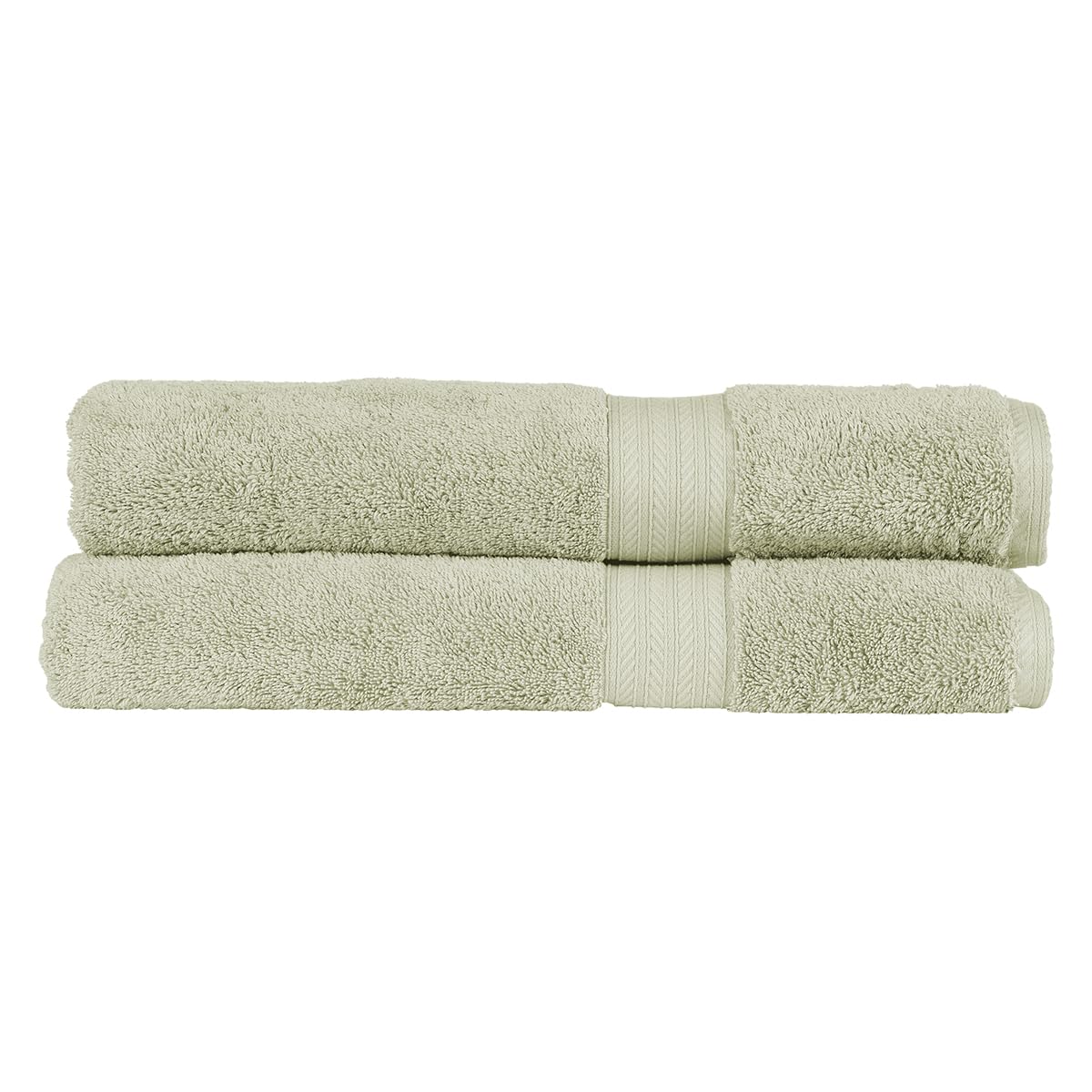 Christy Renaissance 2 Bath Sheets Set | Thyme Green | 100% Egyptian Cotton Pile | Luxuriously Soft and Super Absorbent | 675 GSM