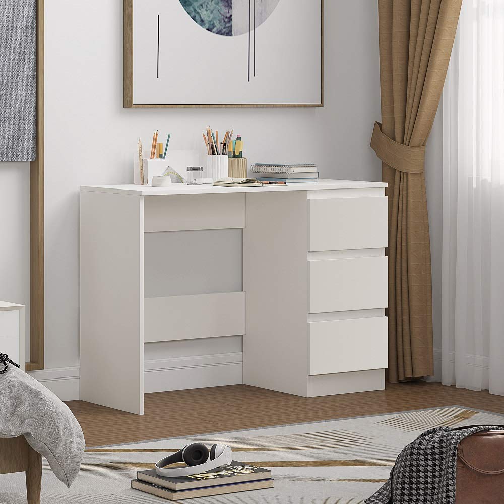 FWStyle Modern 3 Drawer Dressing Table, Matt White