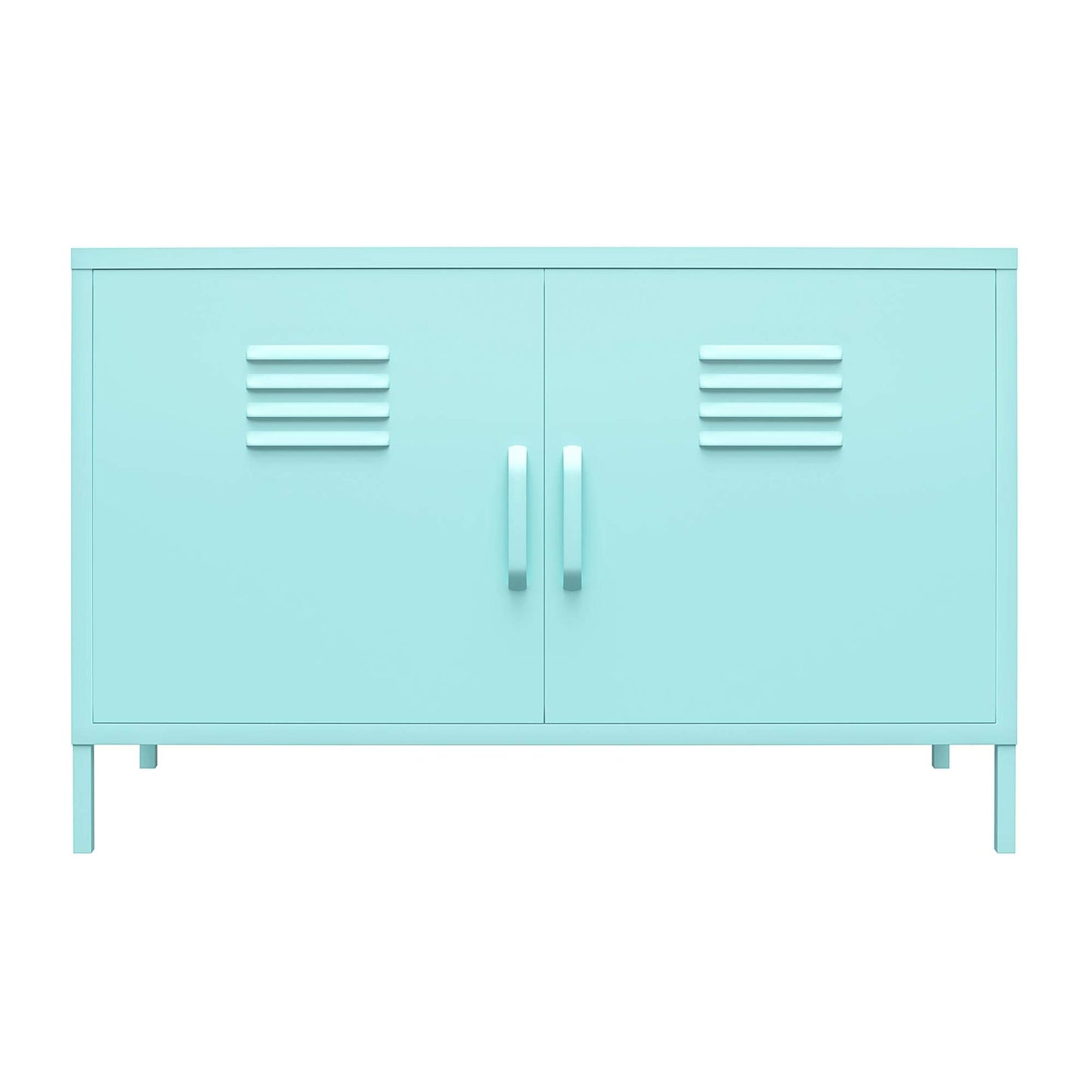 DHP Furniture Cache 2 Door Metal Locker Accent Cabinet Mint