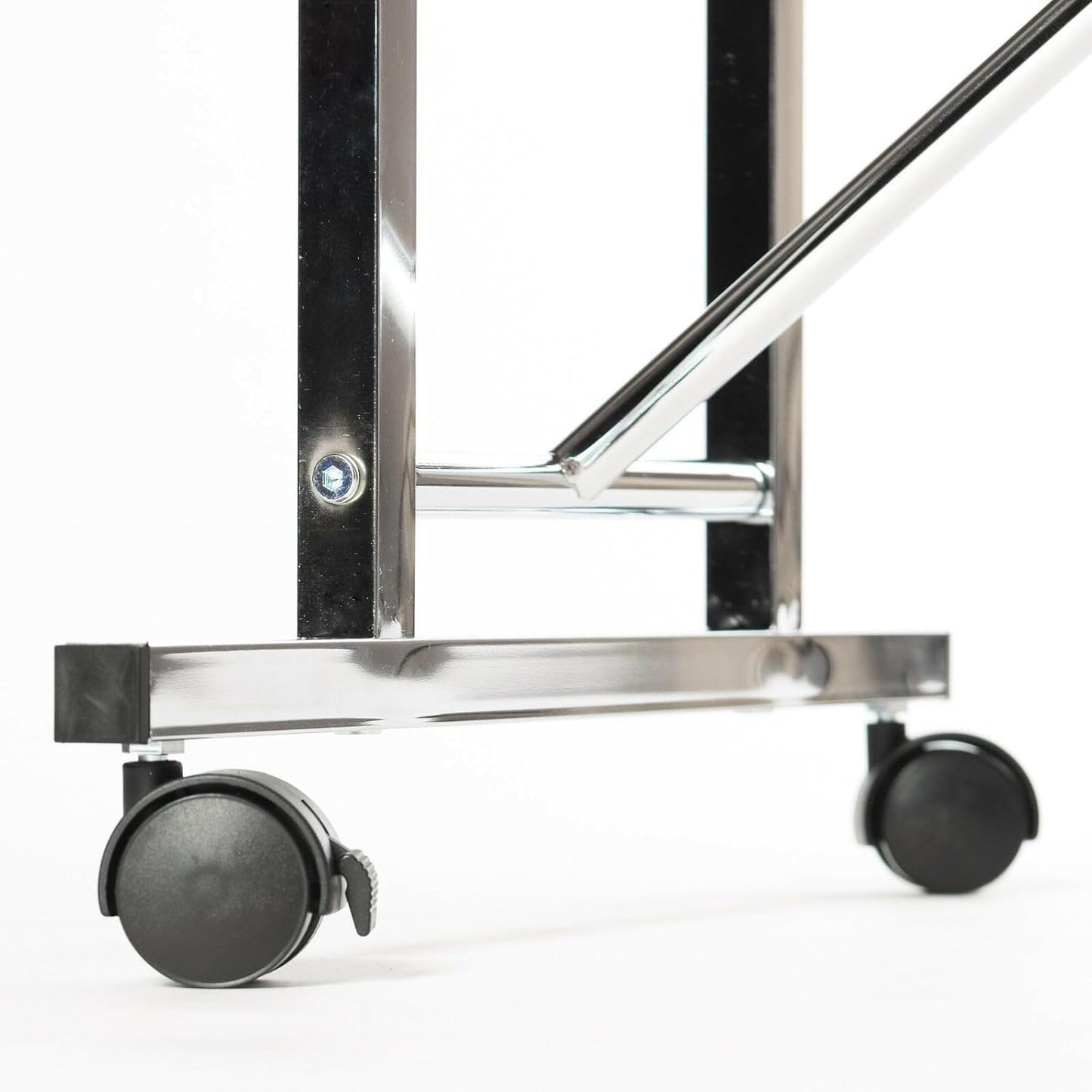 Pristine® Heavy Duty Folding Clothes Rail - Portable & Collapsible Garment Rack with Wheels - Easy Assembly, Strong
