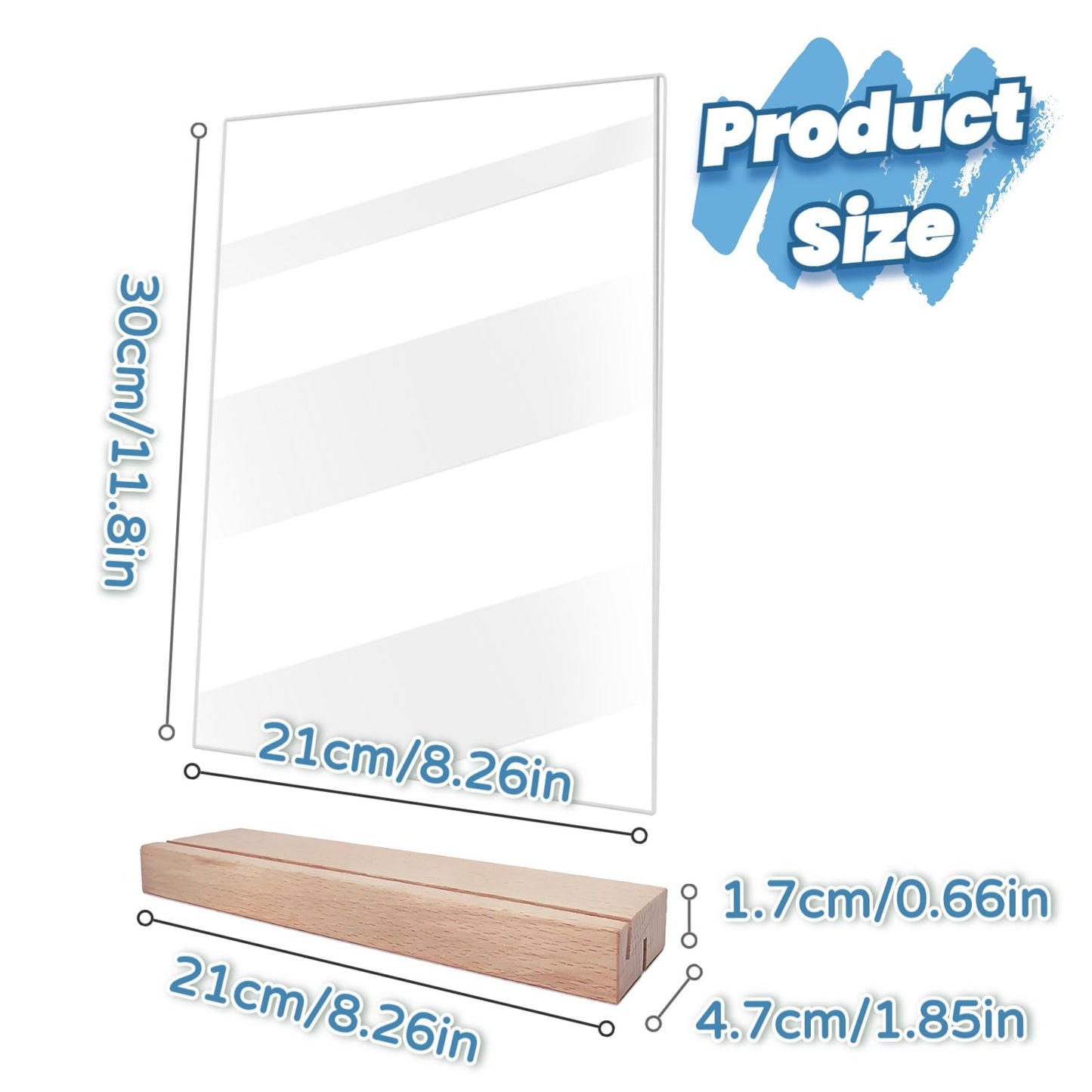 A4 Acrylic Sign Holder Wooden Base, A4 Acrylic Sign Holder Double-Sided