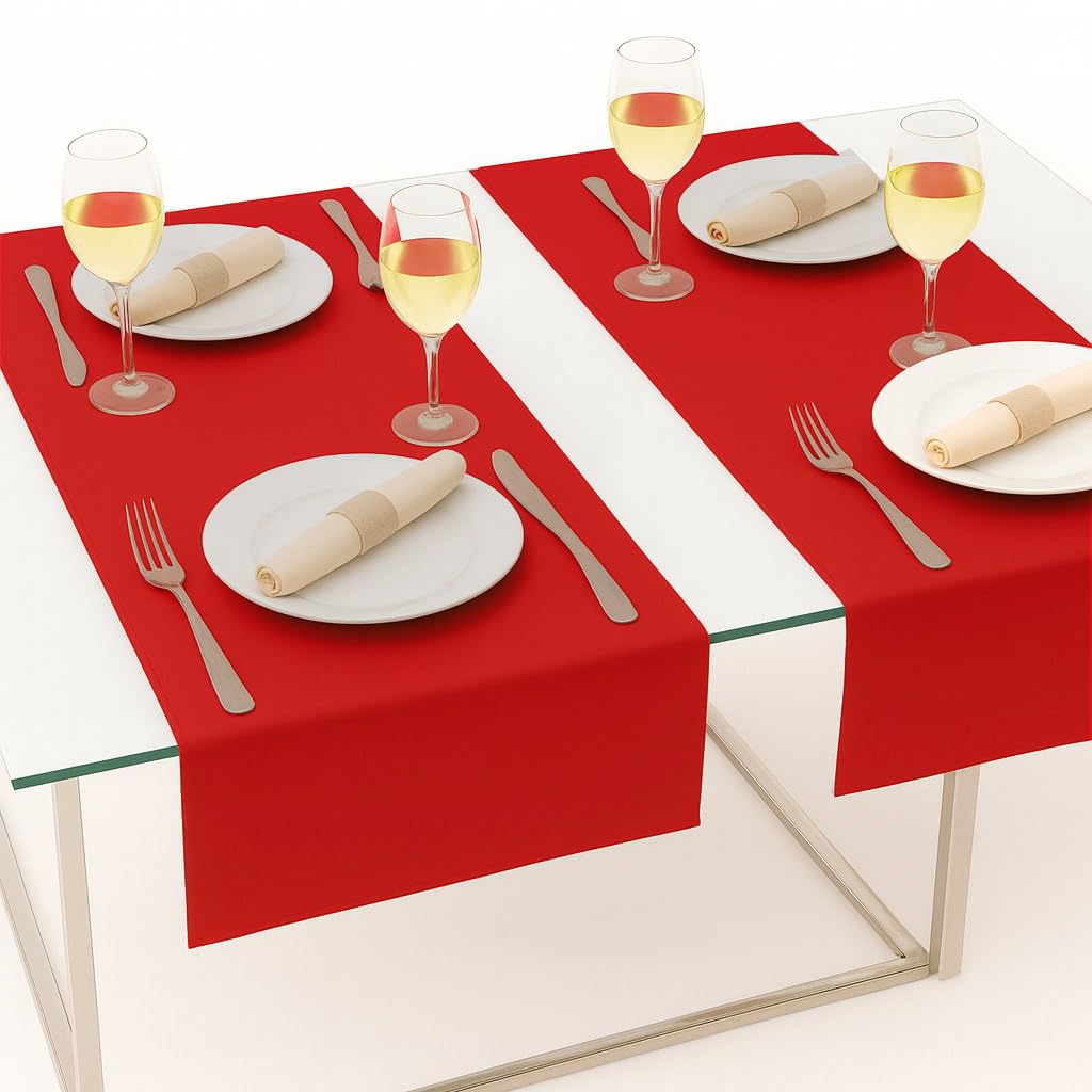 Table Runner Made of Minimate Fabric Modern, Smooth, Wide Hem, Non-Iron, Durable, Washable up to 60°C, Can be Tumble Dried, Kitchen and Living Room