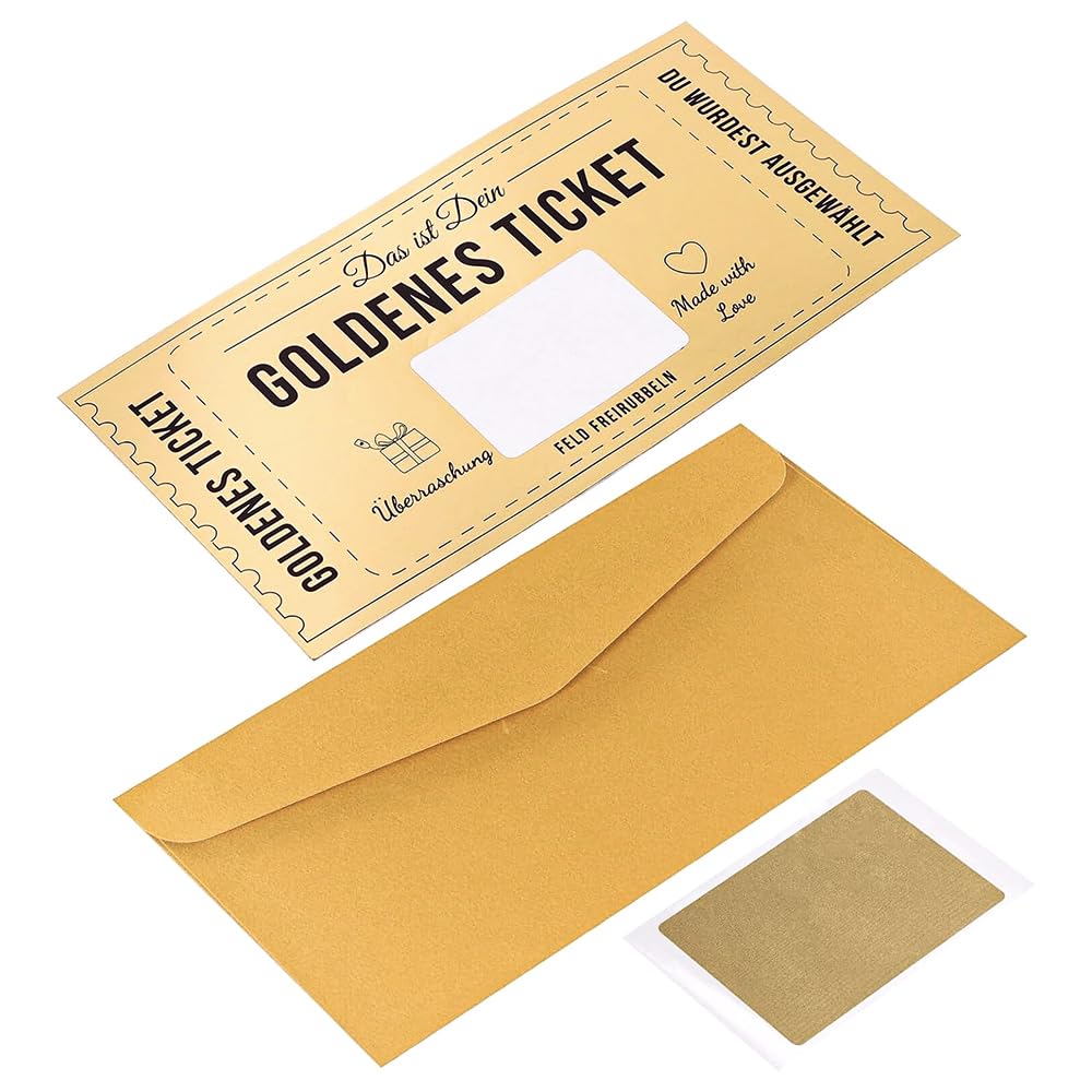 VOANZO Gift Cards Fill Yourself Out With Scratch-Off Stickers - Gold Tickets, Birthday Cards, Birthday Gifts Scratch-Off Cards For Labels