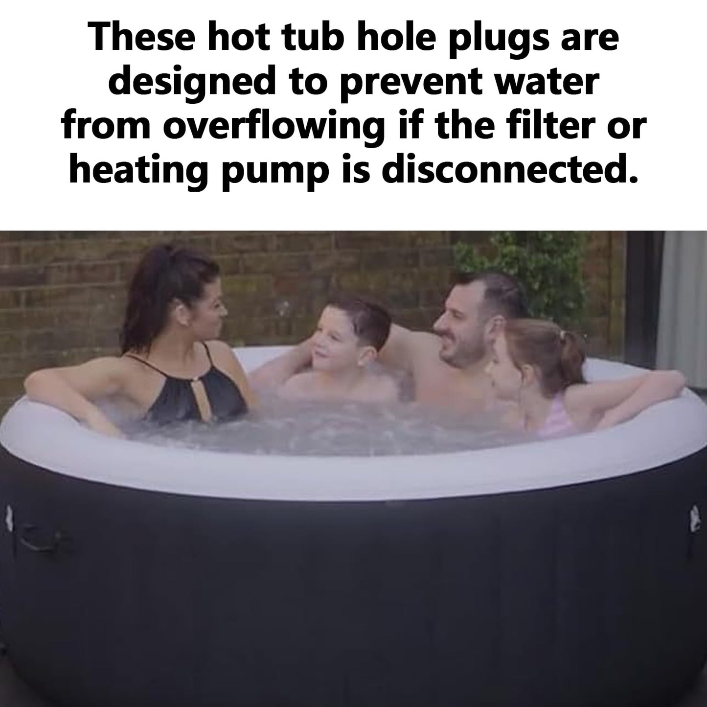 NIYATA 4PCS Inflatable Hot Tub Hole Plug P6575, Rubber Filter Stopper Replacement for Lay Z Spa Accessories