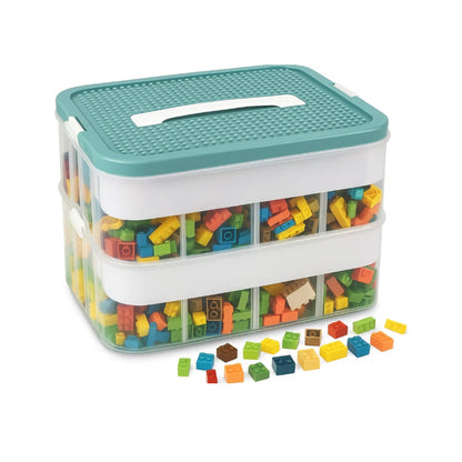 WinHUb 2 Layer Stackable Storage Organizer Box, Adjustable Small Parts Case