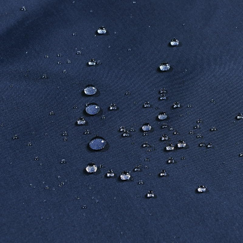 HOMTRYLIC Navy Blue Shower Curtain W180 x L220cm Plain Fabric Shower Curtain for Bathroom Water Repellent Extra Long Bath Shower Curtain Set with 12