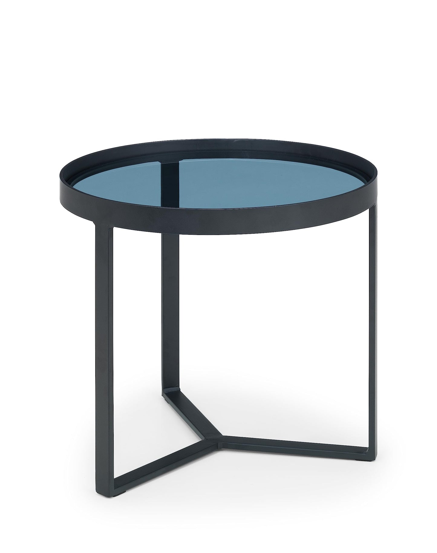 Julian Bowen Loft End Table, Smoked Glass, Black - H45 x W50cm