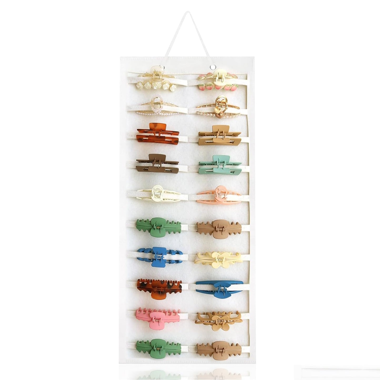 CZMTBO Hanging Claw Clip Organiser, 80 x 35cm Wall-Mounted Hair Clip Holder Hanging Hair Bow Organizer Hair Accessories Storage Display Headband
