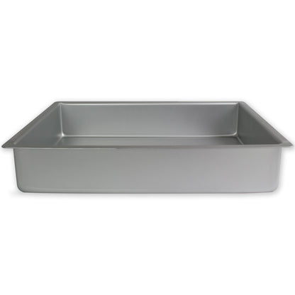 PME OBL12182 Oblong Cake Pan 12 x 18 x 2 Inches Deep, Aluminium, Silver, 12 x 18