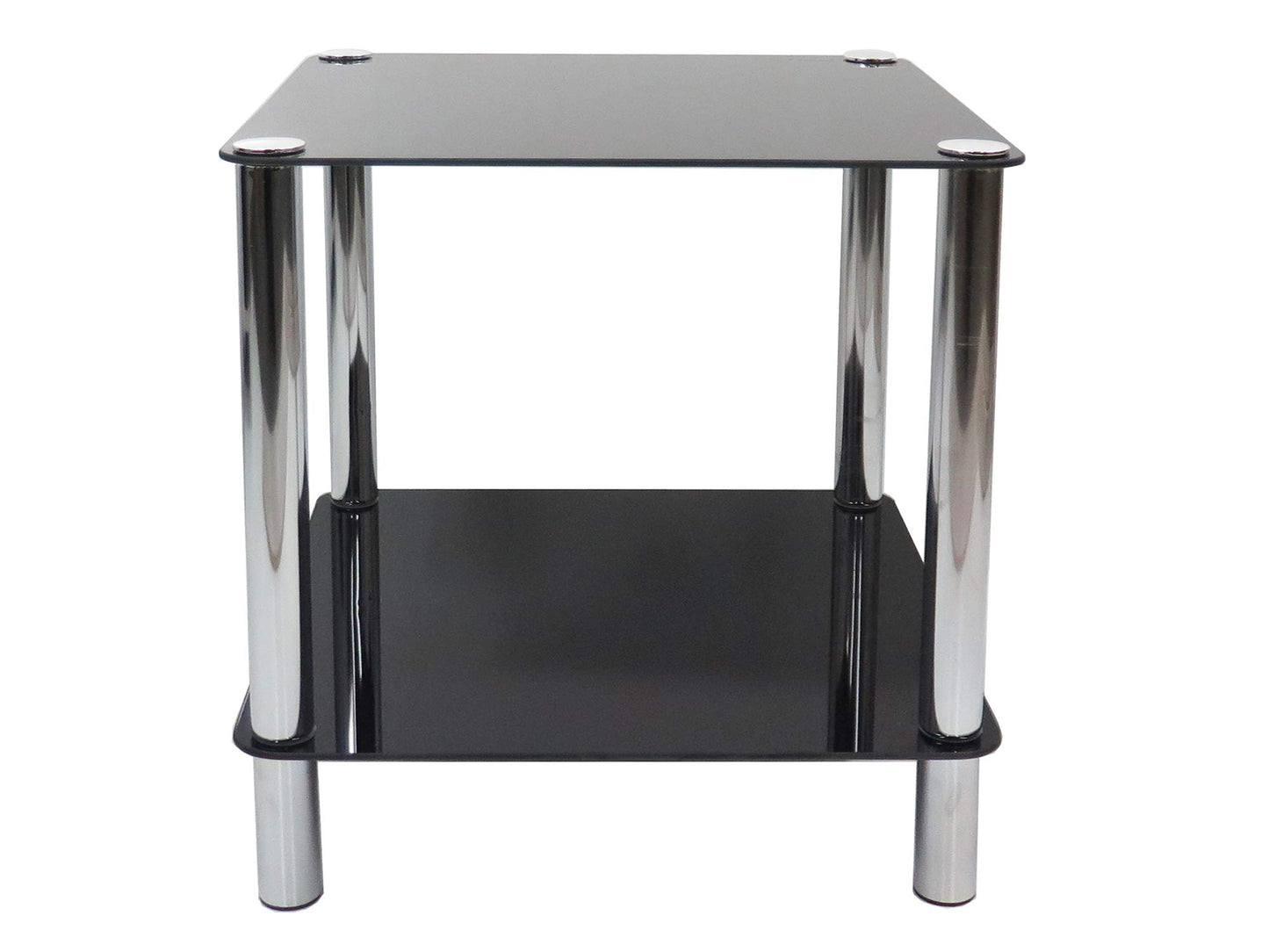 ASPECT Matrix 2-TierBlack Glass Shelving Rack/Side End table