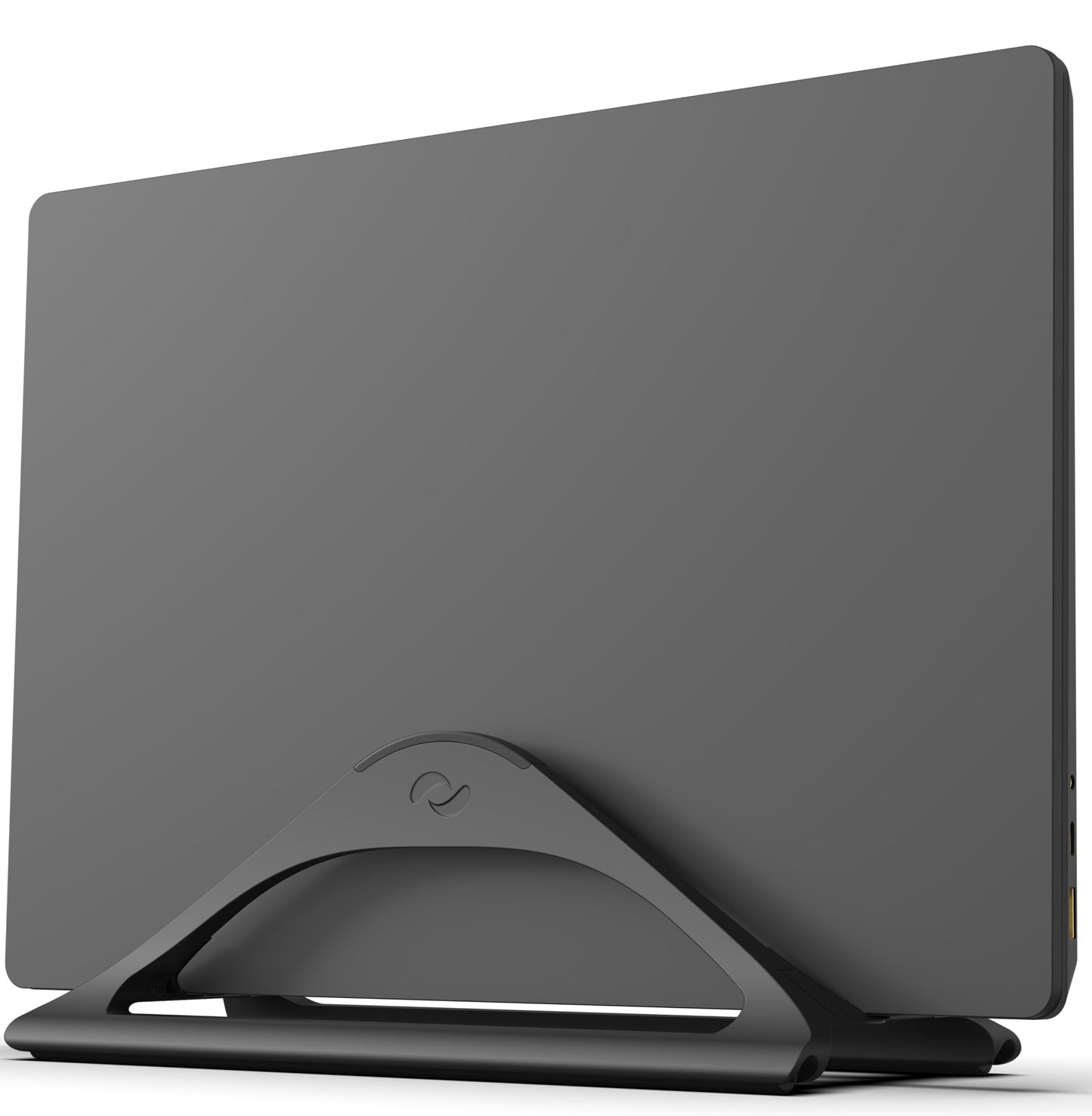 HumanCentric Vertical Laptop Stand for Desks Adjustable Matte Black MacBook