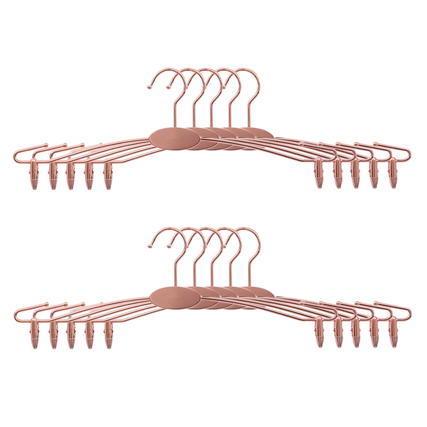 SUNTRADE Metal Underwear Bra Rack, Durable Pants Clothes Hangers with Clips,for Lingerie Shop Display, 10pcs (Rose Gold-C)