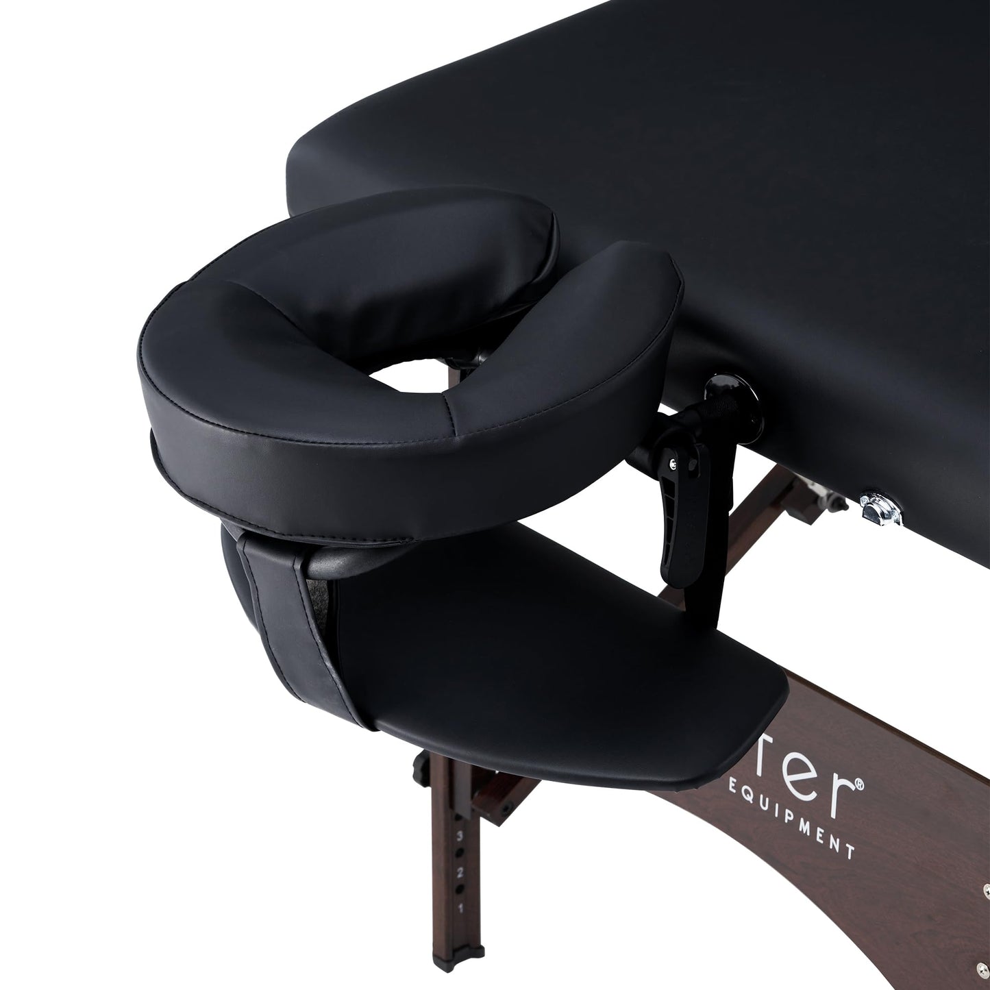 Master Massage 71 cm Argo Portable Massage Table in Black with Walnut Legs - Ideal for Spa Treatments, Tabletop Exercises, Beauty, Tattoo