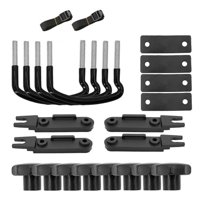 VOANZO Set of 4 Roof Box Mounting U Brackets Universal Car Van Mounting Fitting Roof Box Holder Installation Accessory Kit