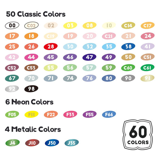 Arrtx 60 Colours Acrylic Markers Paint Pens, Paint Marker Pens Brush Tip,Permanent Rock Painting Pens for Wood, Canvas, Stone, Rock Painting, Glass,