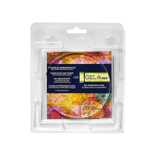 Gel Press Monoprinting Print Plate - 4? Circle (10.2 cm) Gel Plate - Printmaking Supplies - Reusable Gel Printing Plates for Press Art for Card