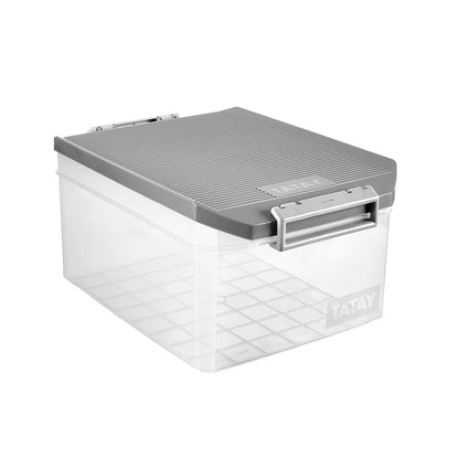 TATAY Storage Box Stackable Design ABS Plastic Lid with Hinges Included