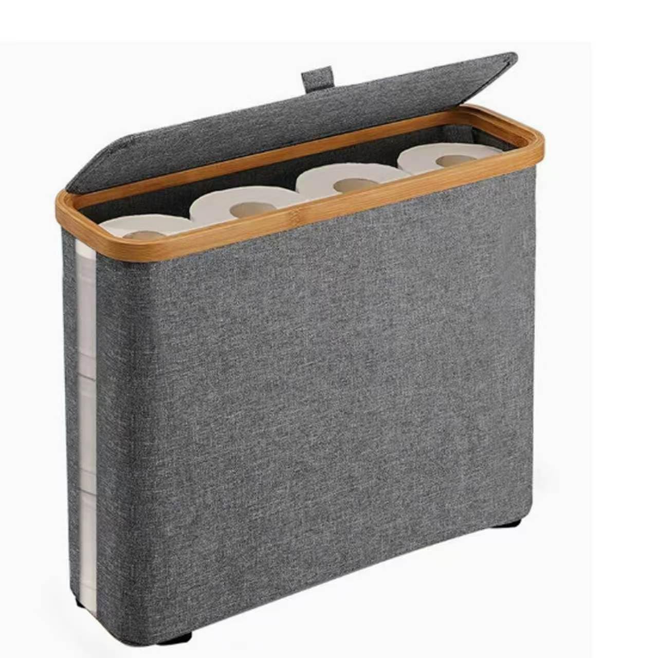 Toilet Roll Storage Box with Lid, Toilet Roll Basket, Storage Basket