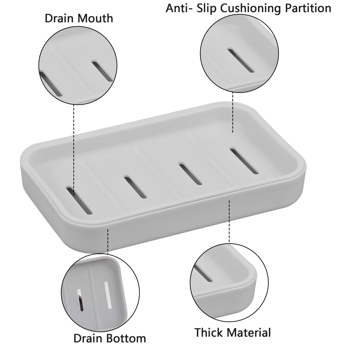 Senshuomy Soap Box, Soap Dish, Soap Dishes for Bathroom, Plastic Draining Soap Dishe, Plastic Draining Soap Dishes, Keep Soap Dry