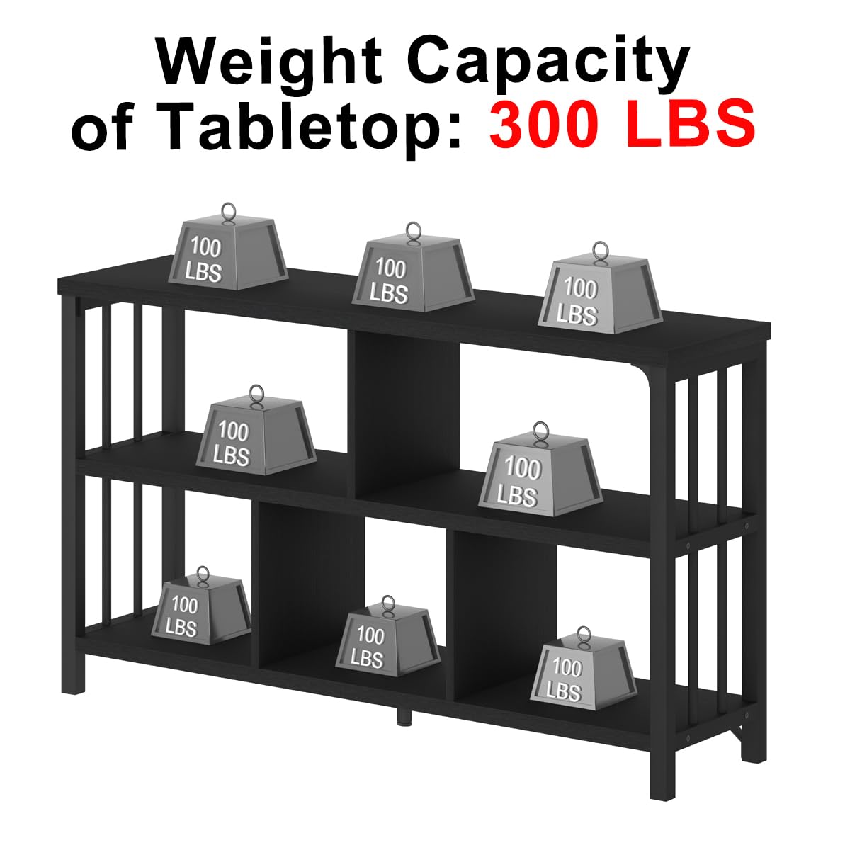 IBF 5 Cube Storage Organizer Bookshelf Low Bookcase 140cm Black Oak