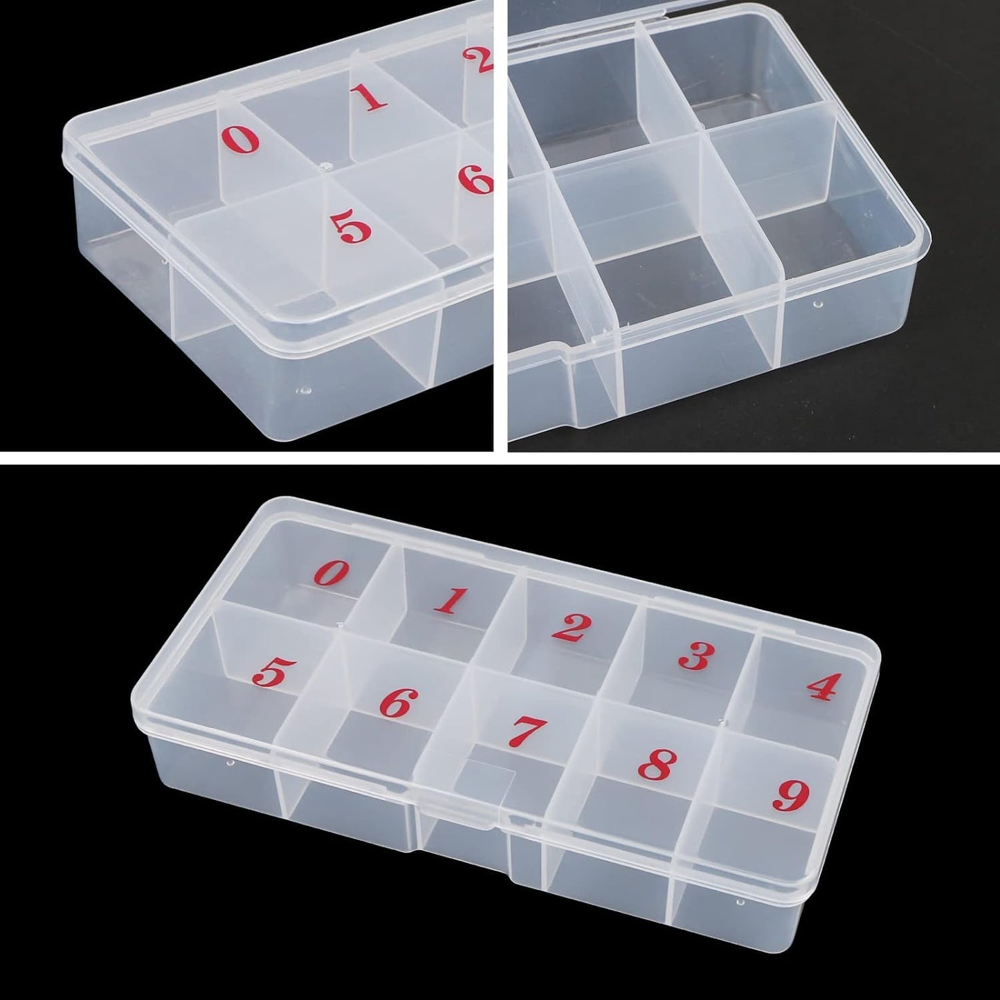 EVERMARKET Clear Plastic Bead Storage Containers，Floral Pattern Flip Top Jewelry Boxes Organizers for Jewelry Making and Crafts，Beads Rings Earrings