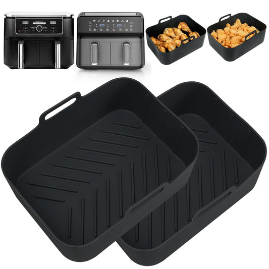 YQL Enlarge Thickened Air Fryer Silicone Liners for Ninja 9.5L AF400UK/DZ400UKSTGD/Keplin 9L/Tower | Oven-Safe&Microwave-Safe | Premium Air Fryer