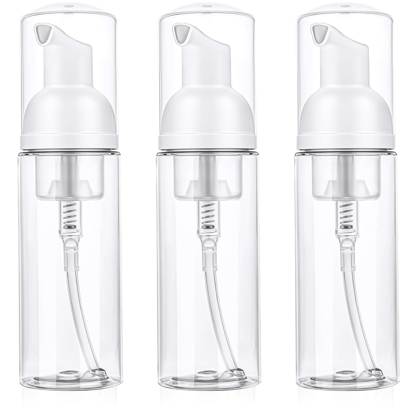 3 Pcs Travel Foam Pump Bottle, Portable 60ml / 2 oz Travel Size Pump Bottle, Empty Refillable Plastic Mousse Foam Soap Dispenser Pumps for Hand Soap