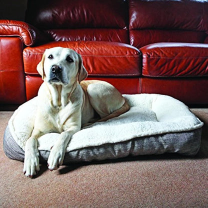 Rosewood Plush/Tweed Teddy Bear Dog Mattress, Large
