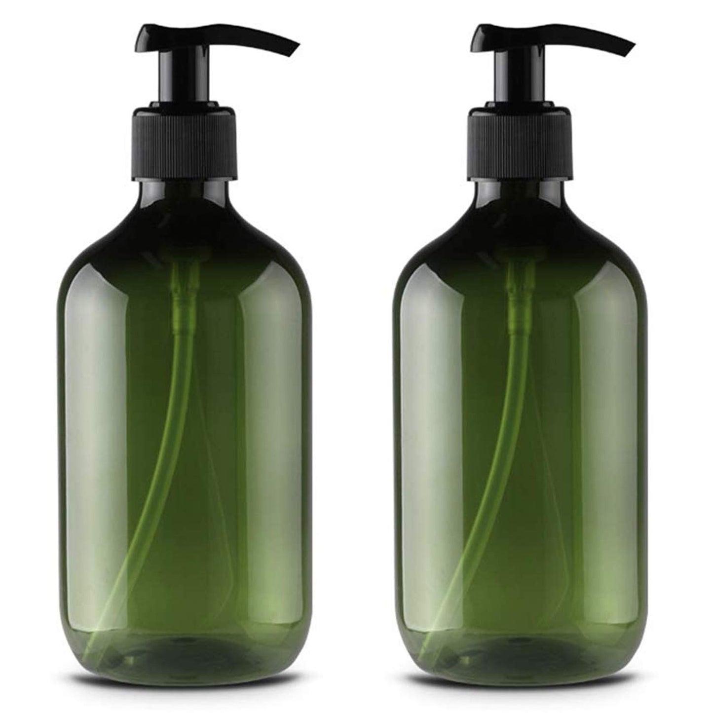 Alledomain 2PCS 500ml/17oz Empty Refillable Plastic Lotion Pump Bottles, Shampoo Body Washing Cream Shower Gel Storage Holder Container Toiletries
