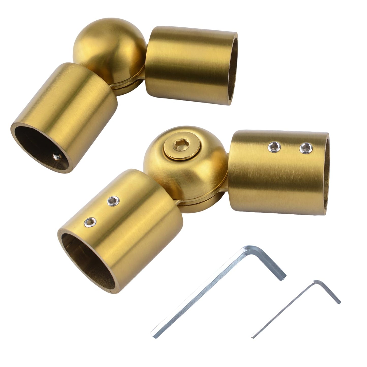 UFURMATE Adjustable Corner Connector 2Pcs Stainless Steel Heavy Duty Window Curtain Rod Corner Connector from 90 Degrees to 180 Degrees for 1 Inch