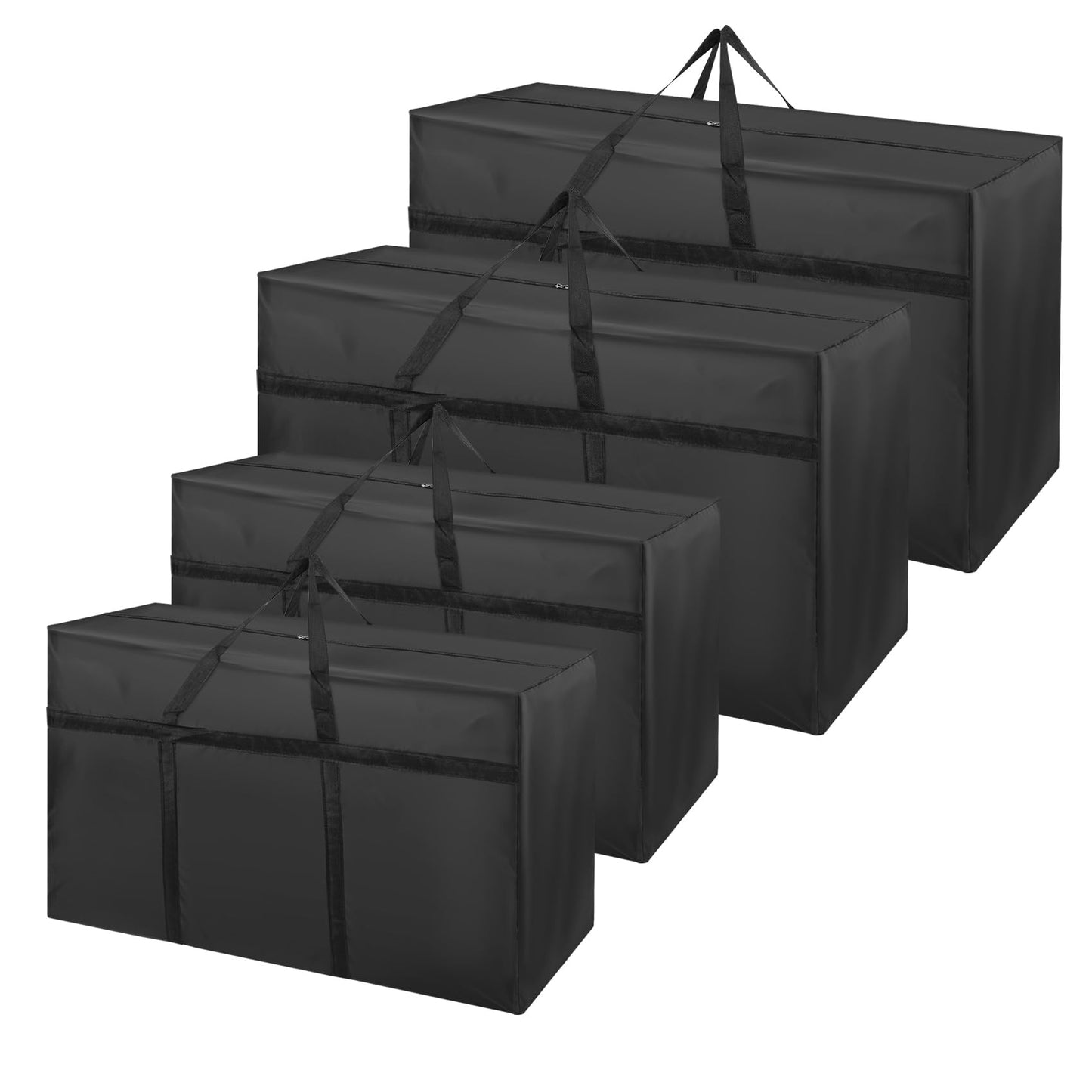Yocdunm 4 Pack Extra Large Heavy Duty Storage Bags with Lids Big Clothes Storage Bags Boxes with Zipper Handles Waterproof Organizer Bags for