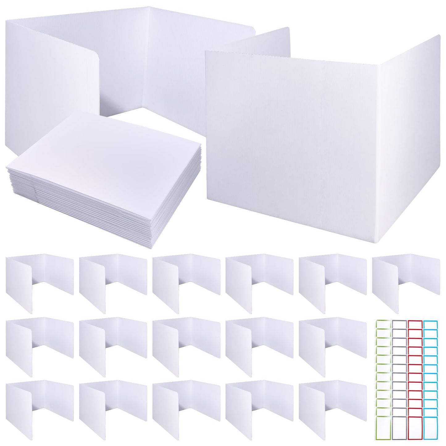 Novelfun 16PCS White Desk Dividers for Students Portable Privacy Shields