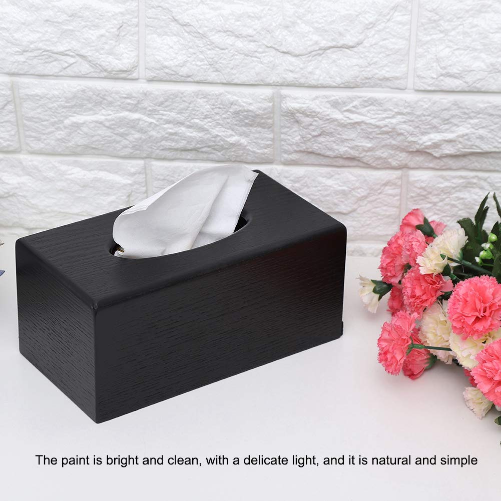 Tissue Box Rectangular Paper Holder Organizer Natural Wood Facial Tissue Paper Box Cover Rack for Bathroom Vanity Counter Tops Bedroom Dressers Night