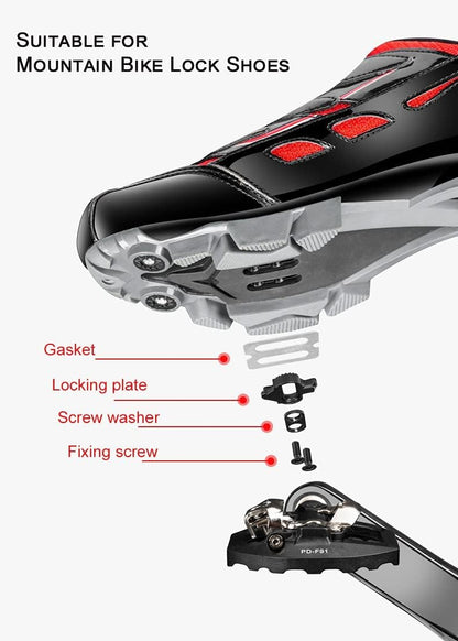 MTB Pedals Dual Platform with Cleats - Compatible with Shimano SPD Cleats, 3 Sealed Bearing Lightweight Nylon Fiber Bicycle Pedal for Gravel, BMX,