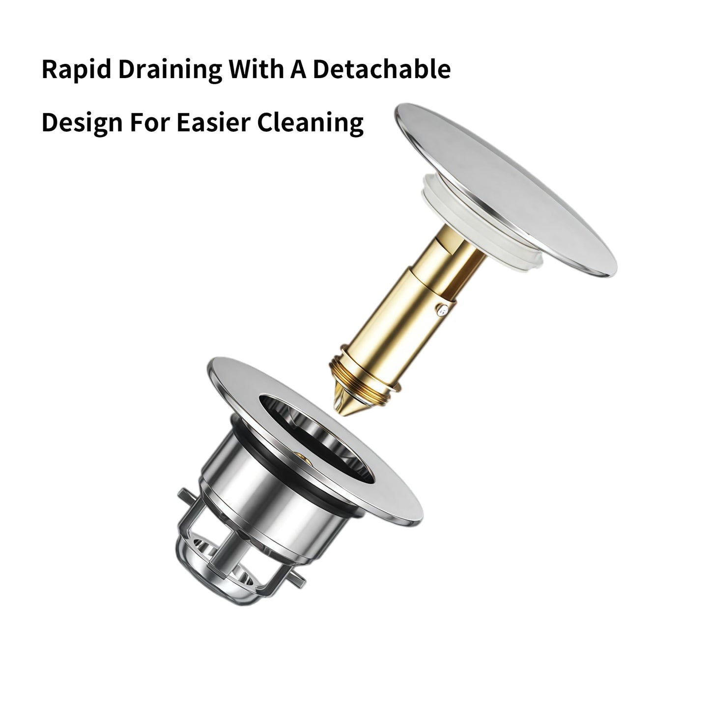 Bathroom Sink Plug Replacement Brass Waste Plug Sink Drain Plug Pop up Bath Plugfor Wash Basin Faucet Vessel Vanity Sink 66mm Cap