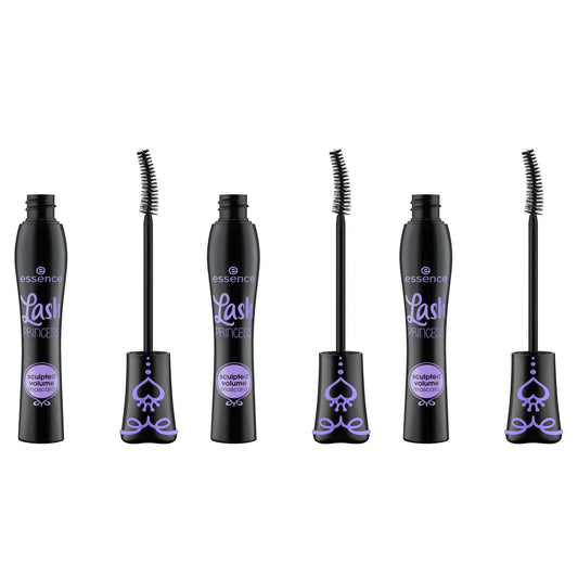 essence Lash Princess Sculpted Volume Mascara, Black, Defining, Volume-Shaping, Vegan, Conforms to Our Clean Beauty Standard, Pack of 3 (3 x 12 ml)
