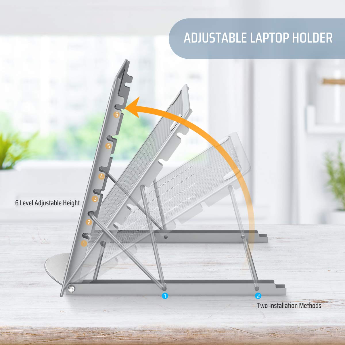 Lidasen Laptop Stand Tablet,Foldable Portable Ventilated Desktop Laptop Holder, Cooling Stand (10"-15.6") compatible with Dell XPS, HP