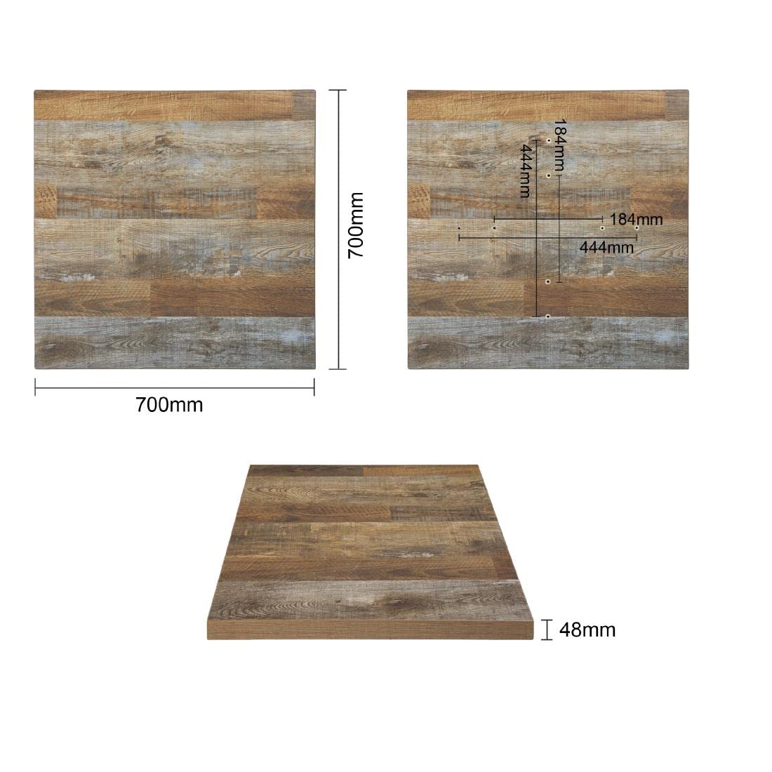 Bolero Pre-Drilled Square Chipboard Table Top, Indoor, 700 mm