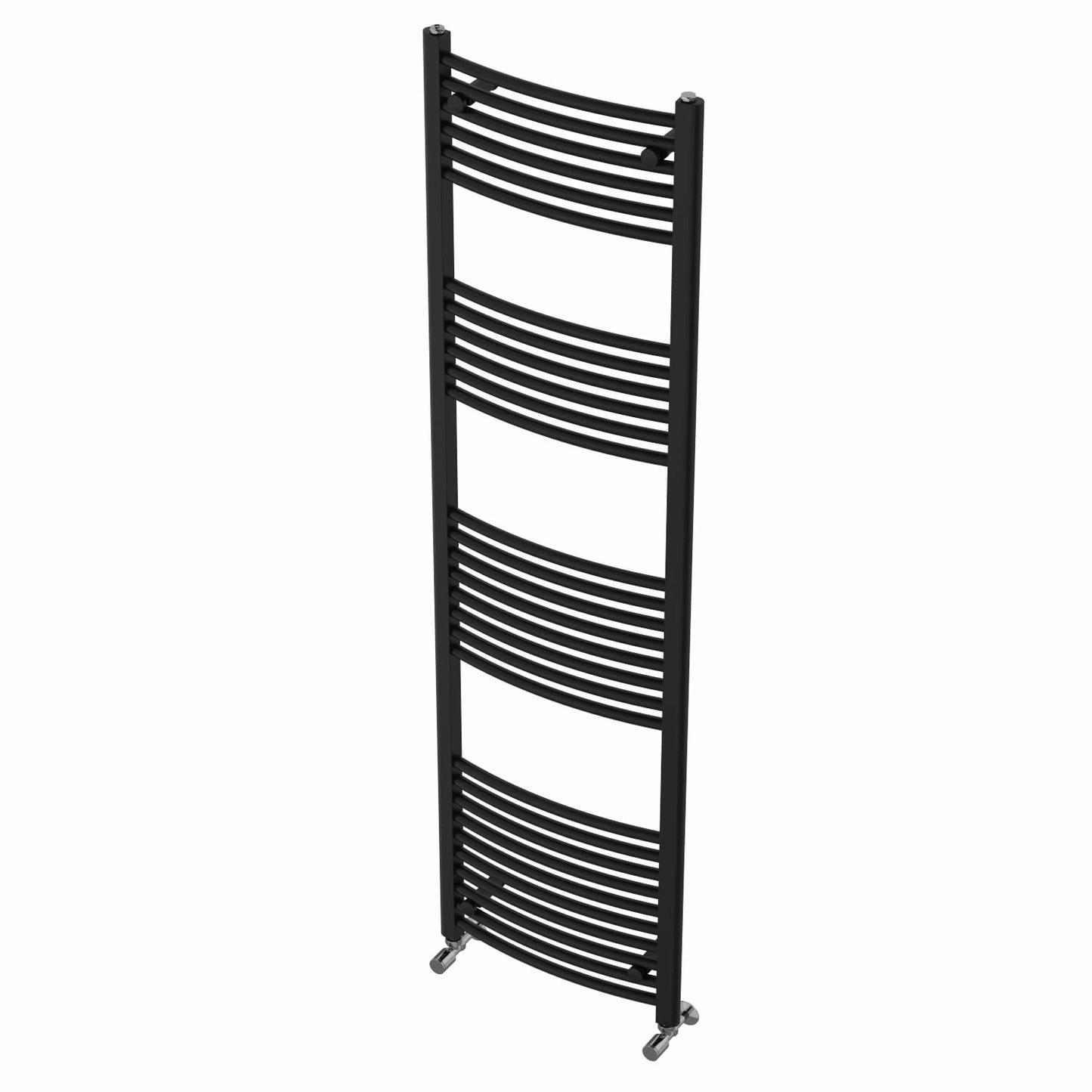 Warmehaus Curved Bathroom Heated Towel Rail Warmer 1800x500mm Black