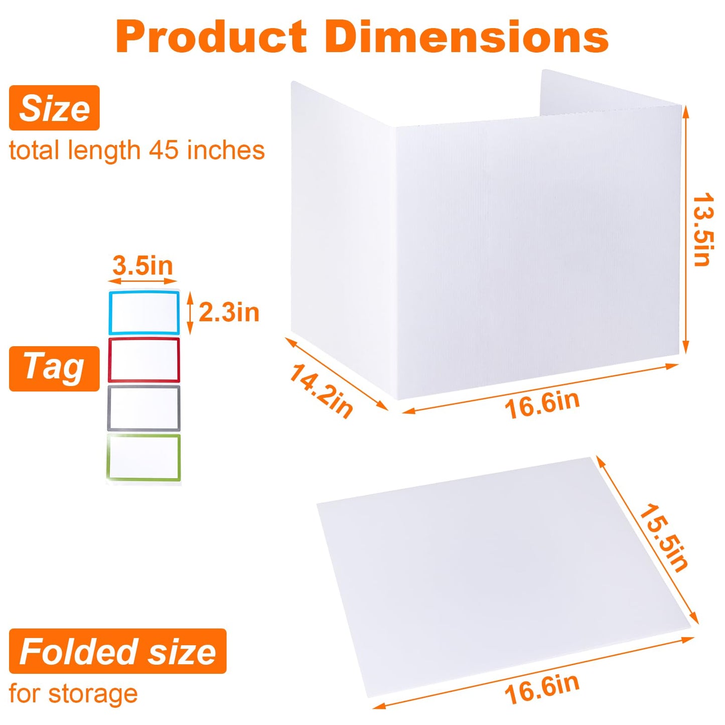 Novelfun 16PCS White Desk Dividers for Students Portable Privacy Shields