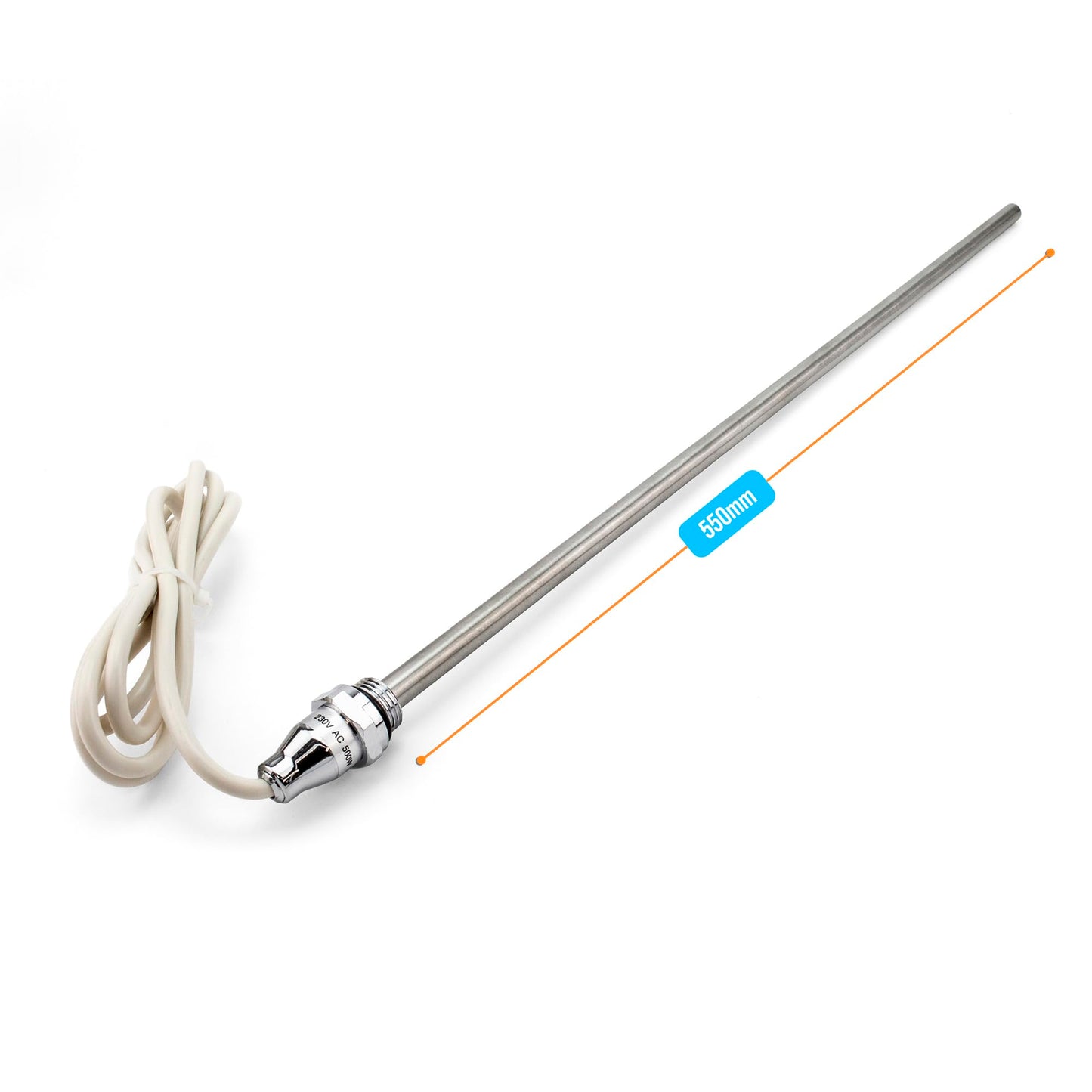 Kudos-Trading Heated Towel Rail Replacement Element 150W 200W 300W 400W 500W 600W 800W IPX4 Waterproof Fast Heating Compatible with Most Rails Easy