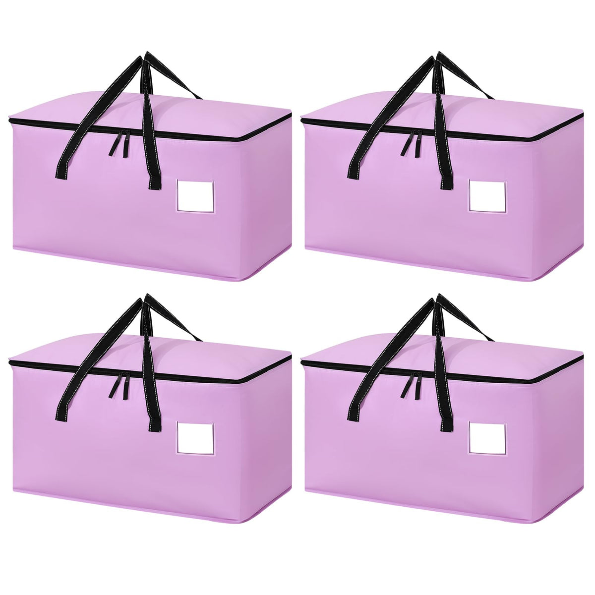 Dntorx 4 Pack 90L Moving Bags, Waterproof Moving Boxes with Zips, Purple