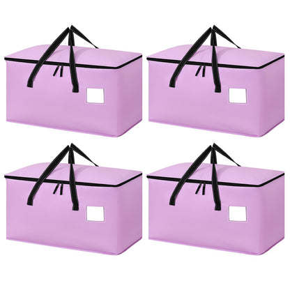 Dntorx 4 Pack 90L Moving Bags, Waterproof Moving Boxes with Zips, Purple