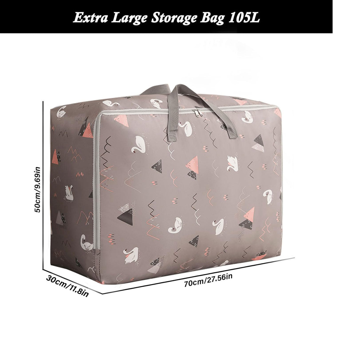 SEPSCO Clothes Storage, 2pcs Duvet Storage Bag 105l Large Moving Bags With Zips Thicken Oxford Moisture Proof for Bedding Bed Sheet Clothing Duvets